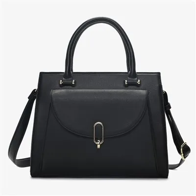 Tas Tote Kulit Terstruktur Cross Body Bermerek Kotak Besar